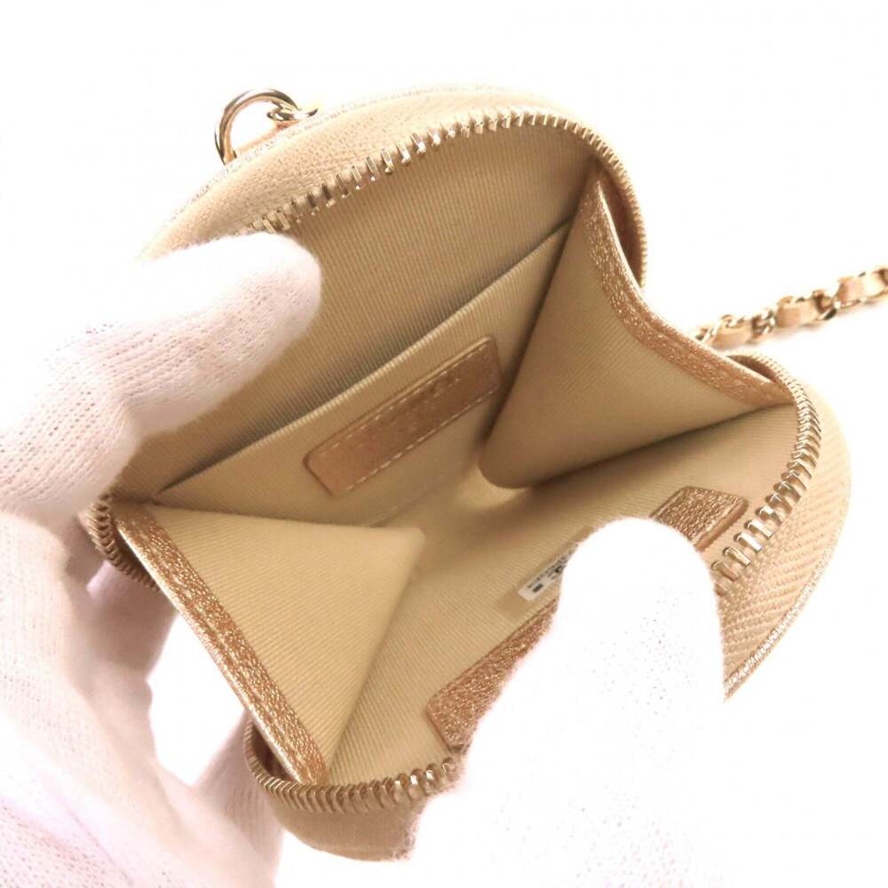 CHANEL Gold Lambskin Leather Logo Wallet - Picture 7 of 16
